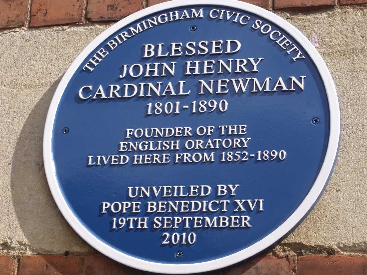 Blue plaque Newman Oratory